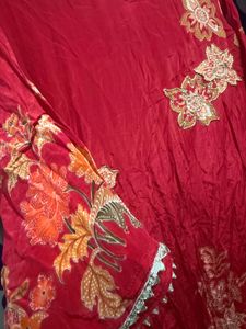 Chiffon red Kurta Set