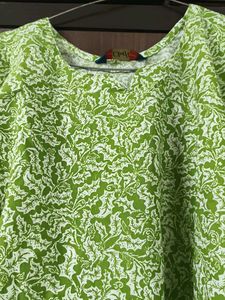 Vibrant Green Printed Kurta