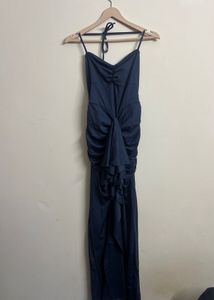 SHEIN Halter Neck Ruffle Dress