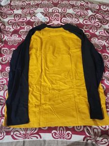 Yellow &amp; Navy Raglan Long Sleeve Top