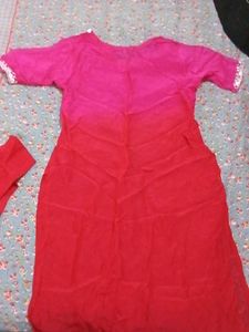 Pink and Red Ombre Kurta