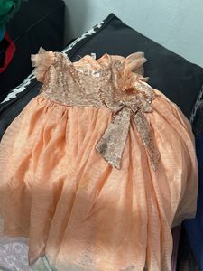 Sparkly Peach Tulle Dress