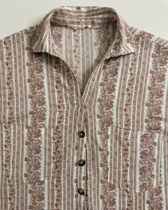 Floral Print Cropped Shirt