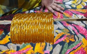 Golden Glass Bangles