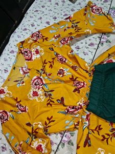 Yellow Floral top and pants set
