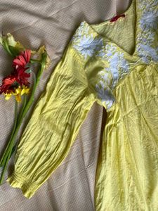 Butter Yellow Short Kurti