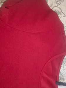 Red Basic T-Shirt with Tie Detail