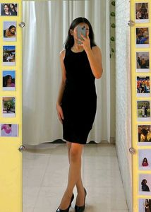 MANGO Black Mini Bodycon Dress