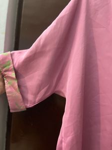 Chic Pink Kurta with Tie-up Detail