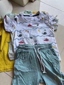 Combo 12 NoBoys' Striped Tee &amp; Shorts Set