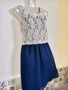 Chic Lace &amp; Chiffon Fit &amp; Flare Dress