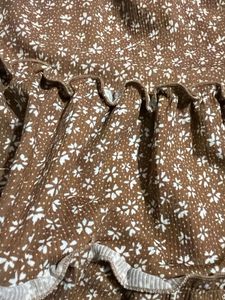 Brown Floral Print Tiered Mini Skirt