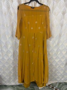 Mustard Yellow Printed Kurta