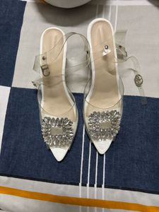 Sparkling Embellished Transparent Heels