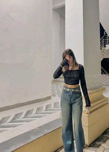 Stylish Black Lace Top