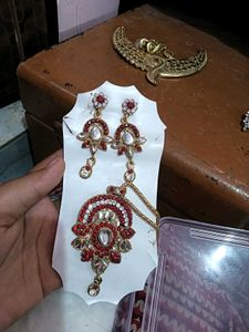 Red and Gold Jewelry Set
