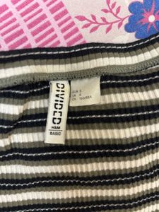 Striped Cropped Ribbed Top
