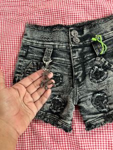 Distressed Denim Shorts