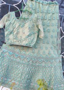 Pista Green Heavy Party Lehenga 💚