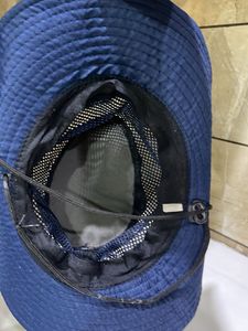 Navy Blue Bucket Hat with Mesh Detail