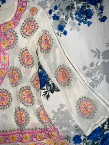 Embroidered White Tunic Top