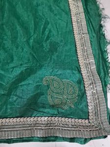 Elegant Emerald Green Saree
