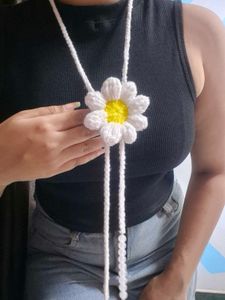 Handmade Daisy Crochet Necklace