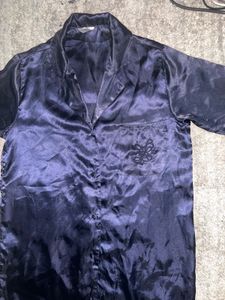 Silky Satin Navy Blue Mix &amp; Match SleepwearSet (An