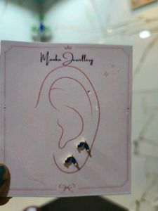 Elegant Blue Stone Stud Earrings