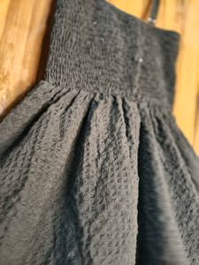 Chic Black Smocked Bust Dress
