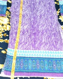 Top Vibrant Purple Geometric Print Tunic fabric