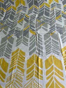 Modern Leaf Print Yellow-grey Bedsheet Set