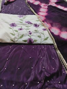 Elegant Purple Floral  suit,dress material