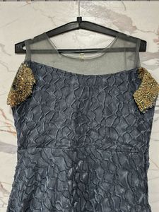 Heavy Golden Blue Embellished Ethnic Gown