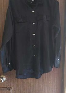 Black Long Sleeve Button-Up