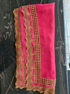 rose golden colour saree