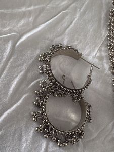 Oxidized Silver Necklace &amp; Earring Set