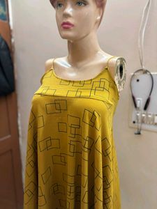 Stylish Yellow Geometric Print Dress