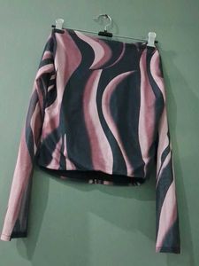 Stylish Swirl Print Long Sleeve Top