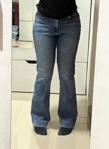 Kraus Vintage Women's Flared Blue Denim Jeans