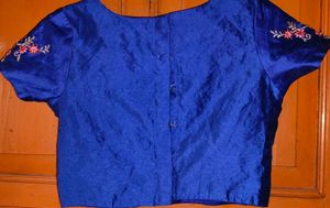 Elegant Blue Embroidered Blouse