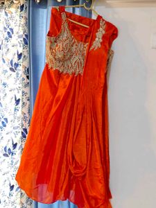 Stunning Orange Embroidered Lehenga Choli