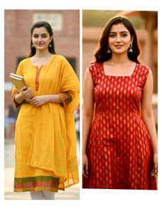 Ethnic Kurta Yellow, Red