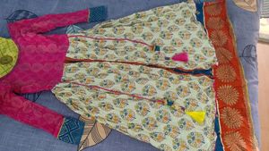 Ethnic Floor Length Multicolor Festive Gown