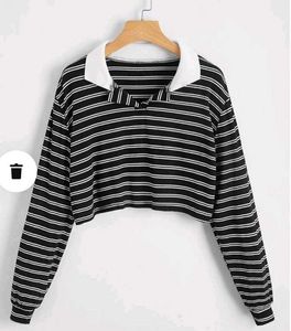 Savana Striped Cropped Polo Shirt