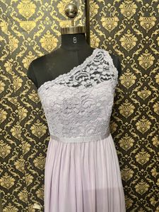 Elegant One-Shoulder Lace Gown