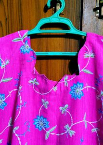 Floral Pink Full Sleeve Kurti