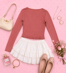 Cute Pink Ruched Drawstring Top