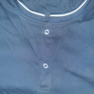 Rare ZARA Men's Slim Fit Henley Navy Blue Shirt