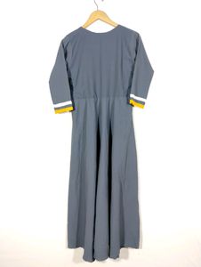 Grey Embroidery Printed Long Dress (Women)